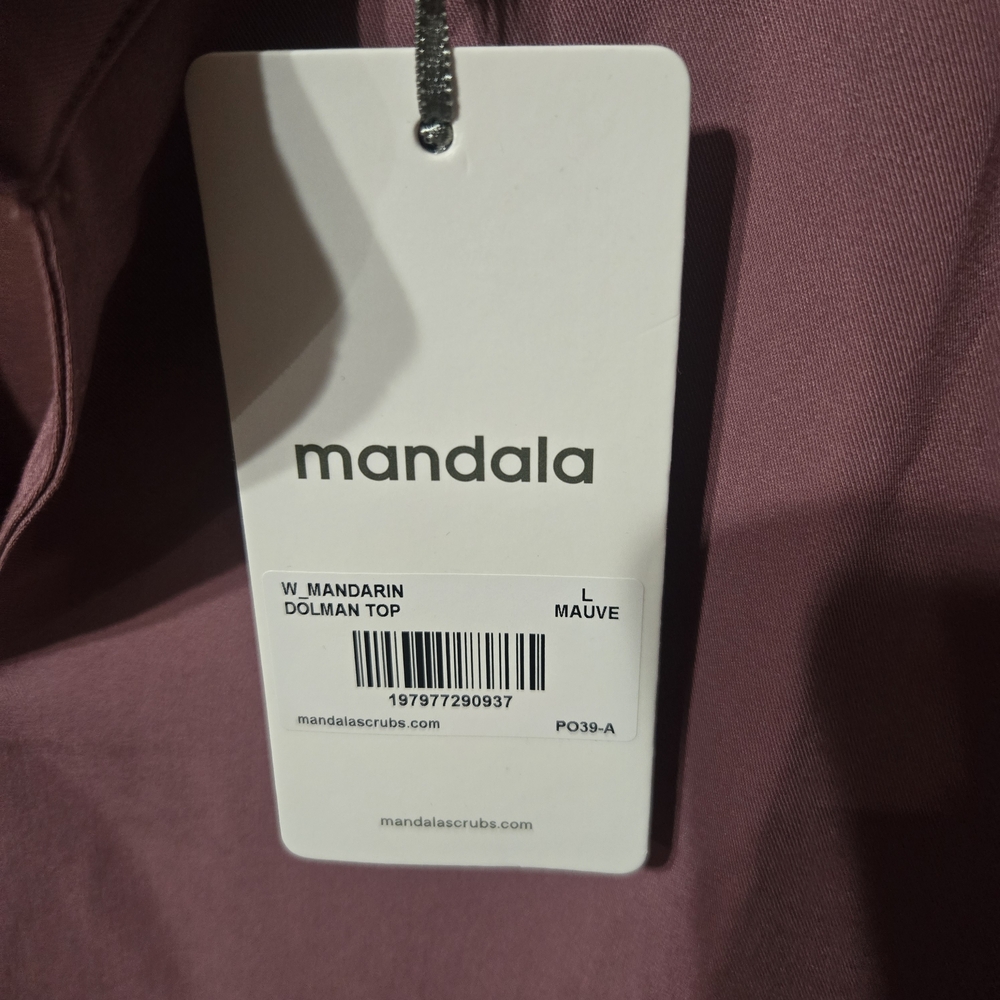 Mandala Women's Mauve Dolman Scrub Top - Picture 5 of 6